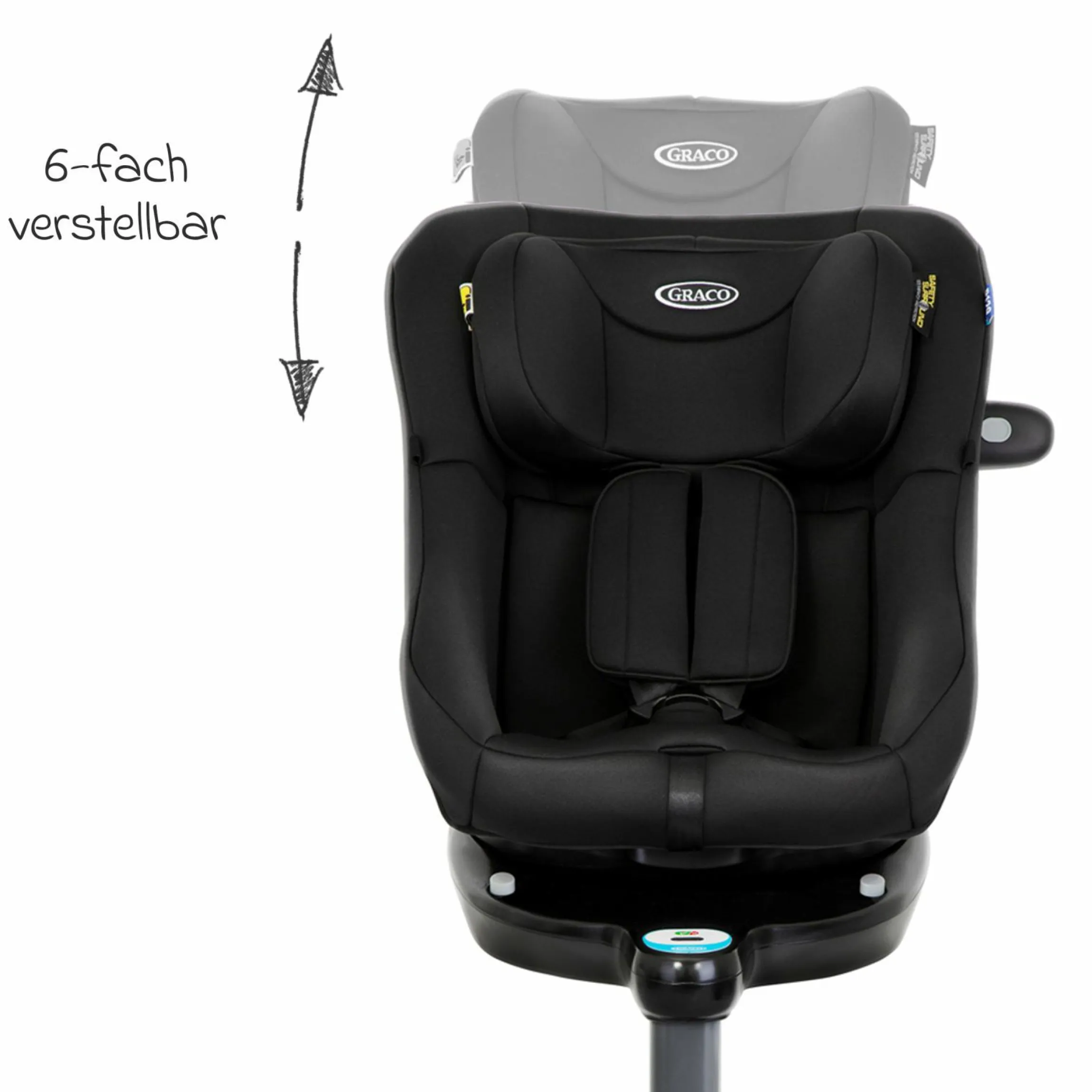 Reboarder-Kindersitz Turn2Me DLX i-Size ab Geburt - 4 Jahre (40 cm - 105 cm) inkl. Isofix-Basis - Midnight - Kollektion 2025