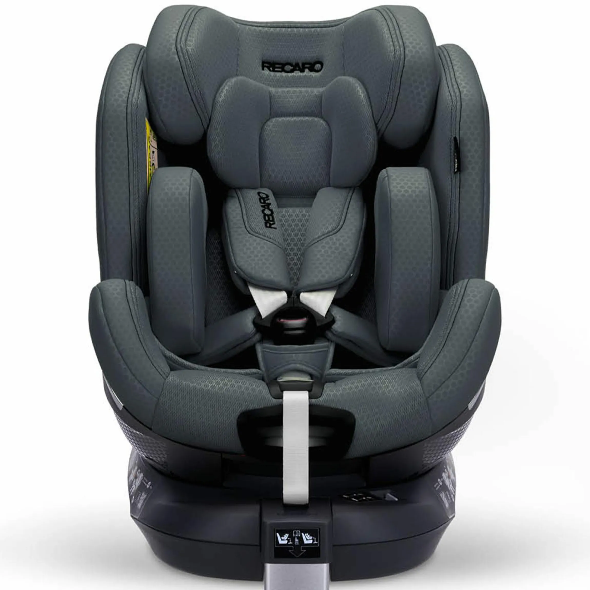 Reboard-Kindersitz Xenon 1 drehbar ab Geburt - 7 Jahre (40 cm - 125 cm) mit Sitzverkleinerer inkl. Isofix-Basis mit Stützfuß - Gallant Grey