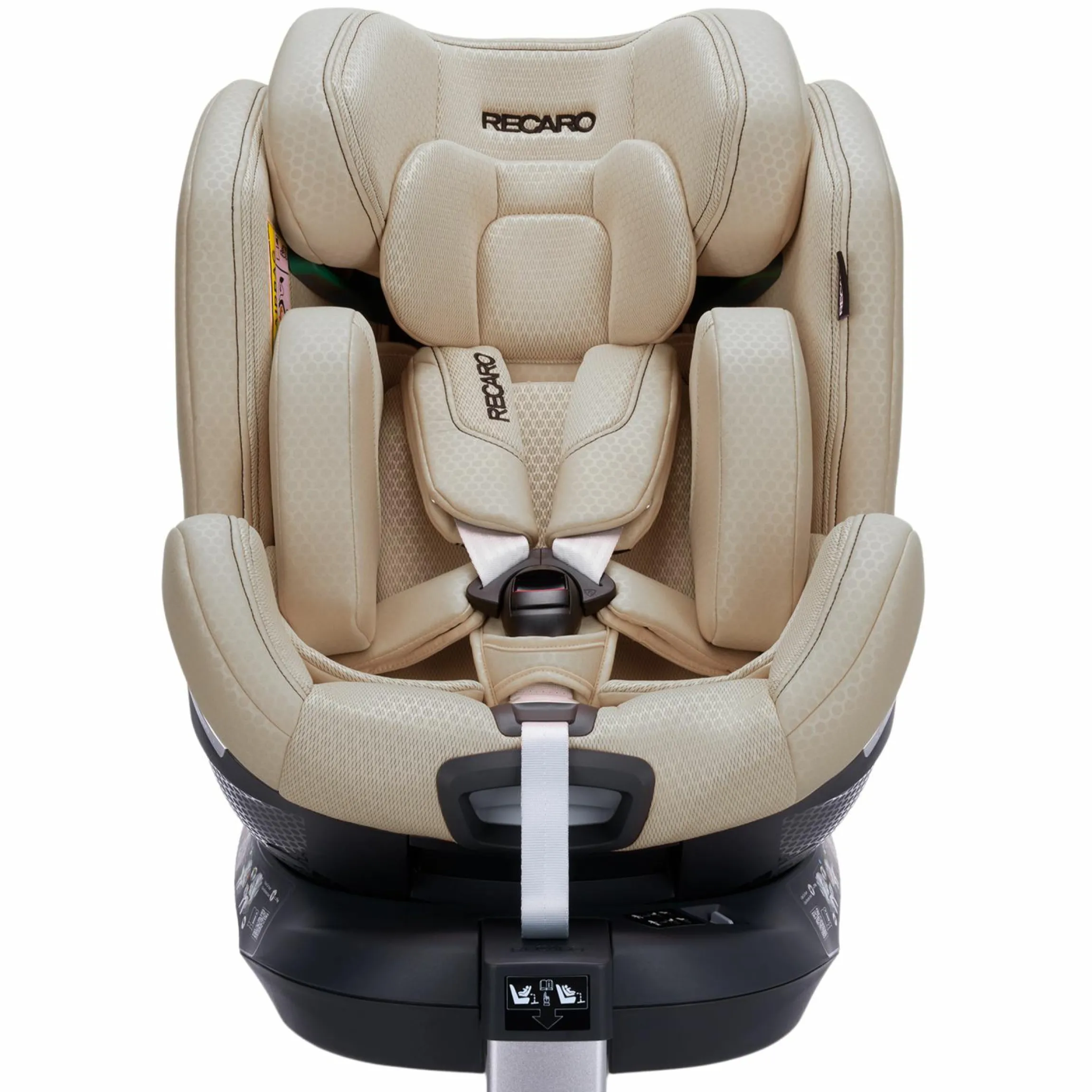 Reboard-Kindersitz Xenon 1 drehbar ab Geburt - 7 Jahre (40 cm - 125 cm) mit Sitzverkleinerer inkl. Isofix-Basis mit Stützfuß - Elegant Beige