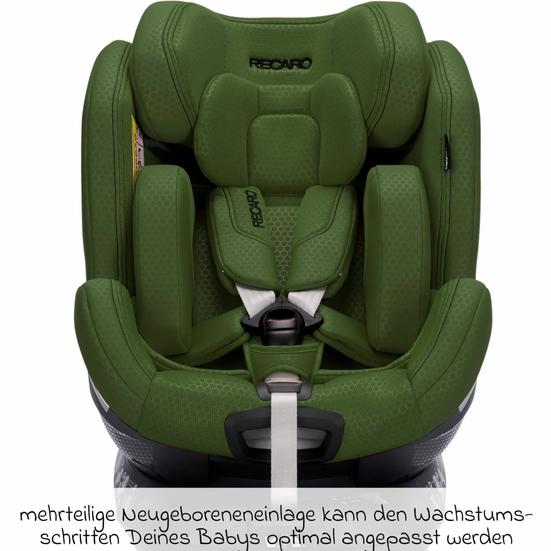 Reboard-Kindersitz Xenon 1 drehbar ab Geburt - 7 Jahre (40 cm - 125 cm) mit Sitzverkleinerer inkl. Isofix-Basis mit Stützfuß - Epic Green