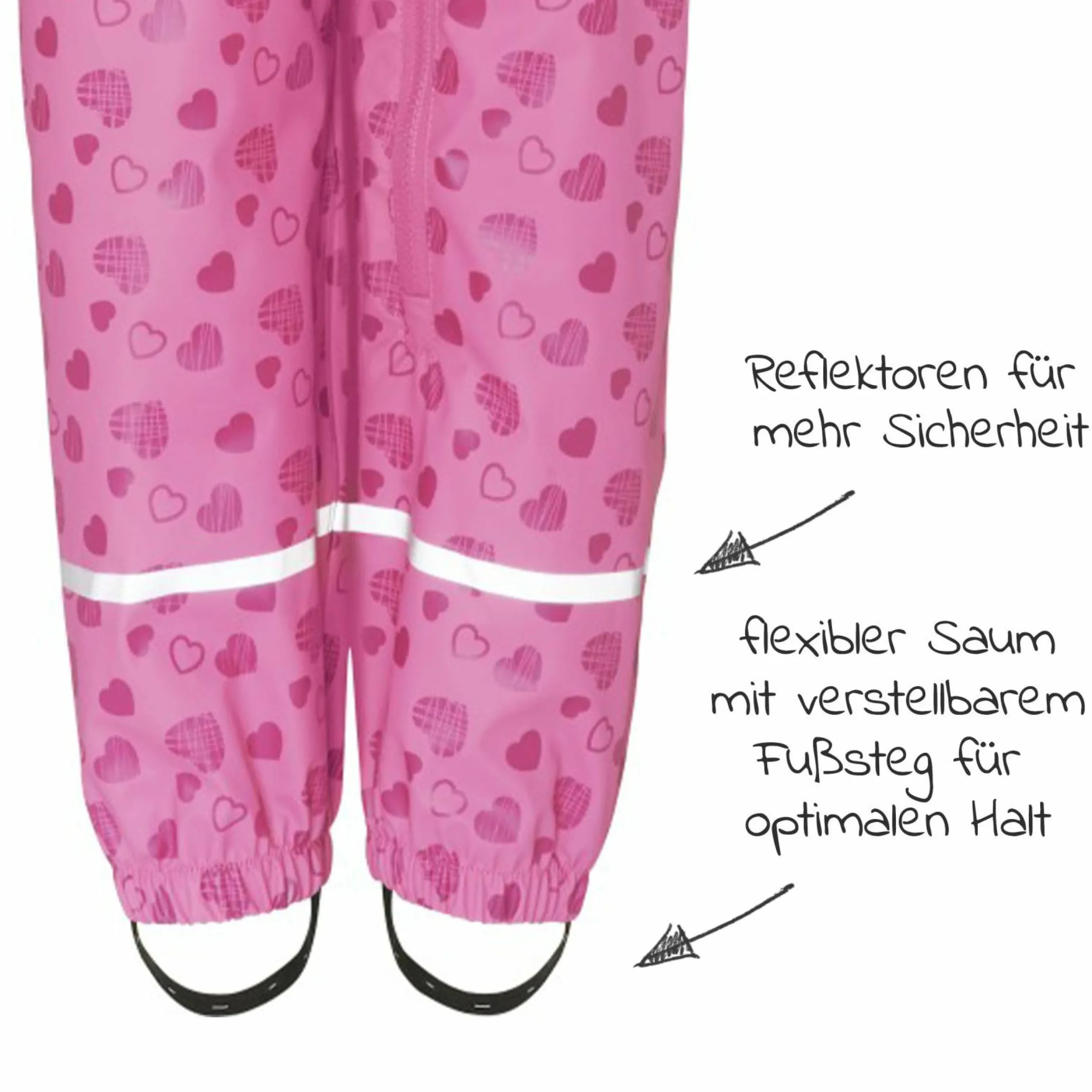 Regenanzug - Herzchen Allover - Pink - Gr. 74