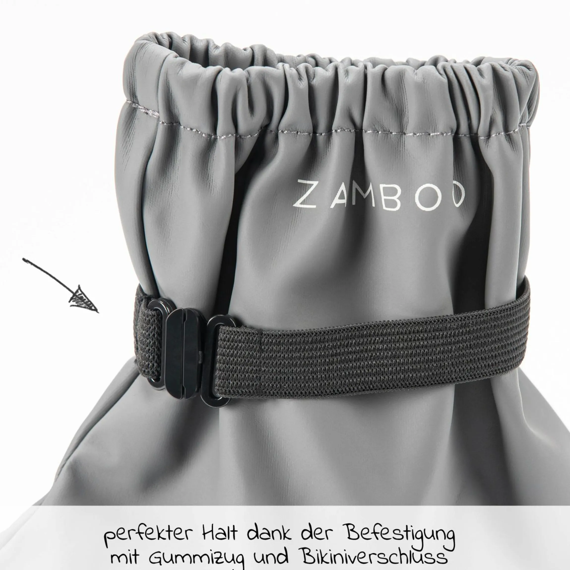 Regenfüßlinge Overshoes, wasserdicht und winddicht, mit Gummizug - Grau