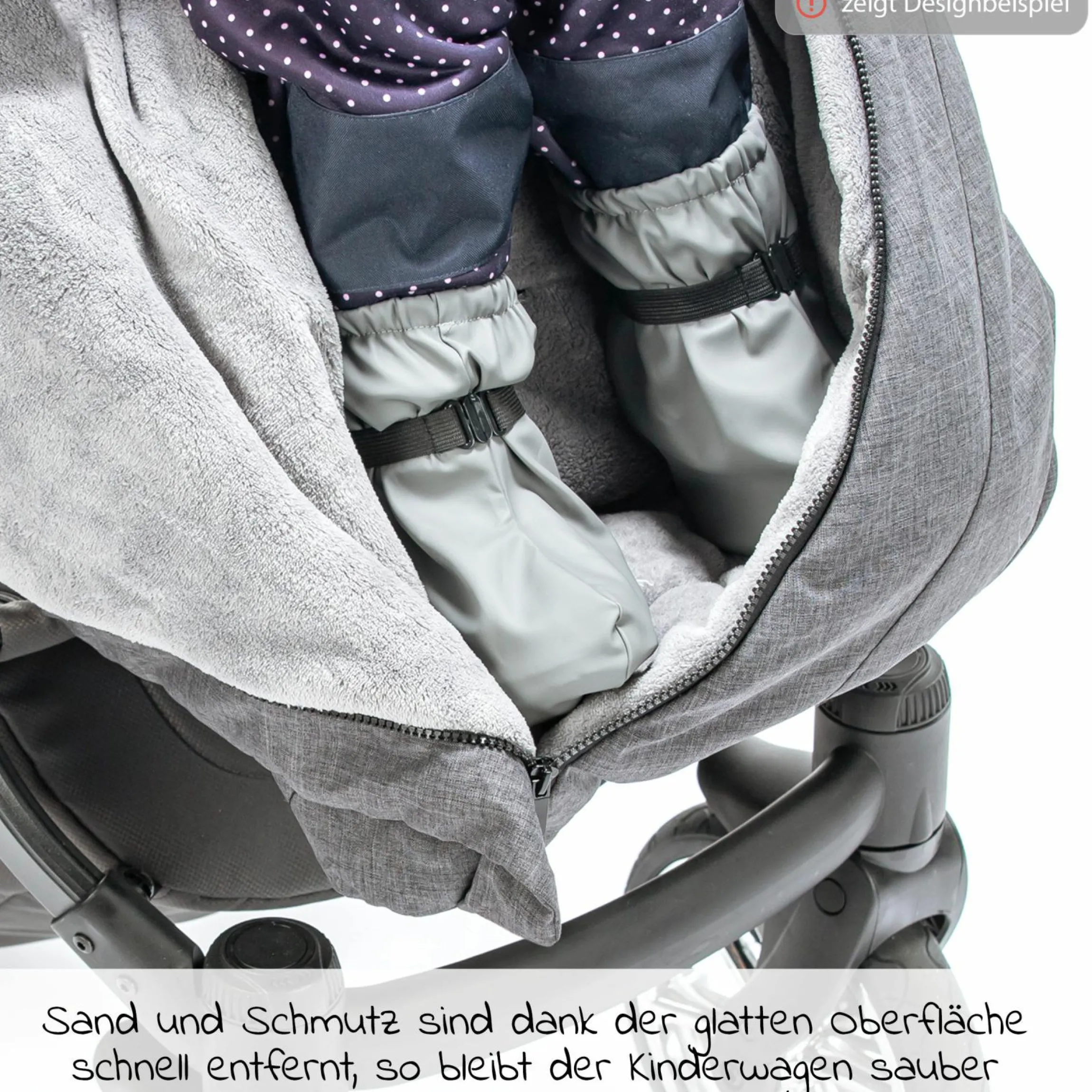 Regenfüßlinge Overshoes, wasserdicht und winddicht, mit Gummizug - Grau