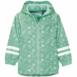 Regen-Jacke mit Reflektoren & Fleecefutter - Waldtiere - Grün - Gr. 80