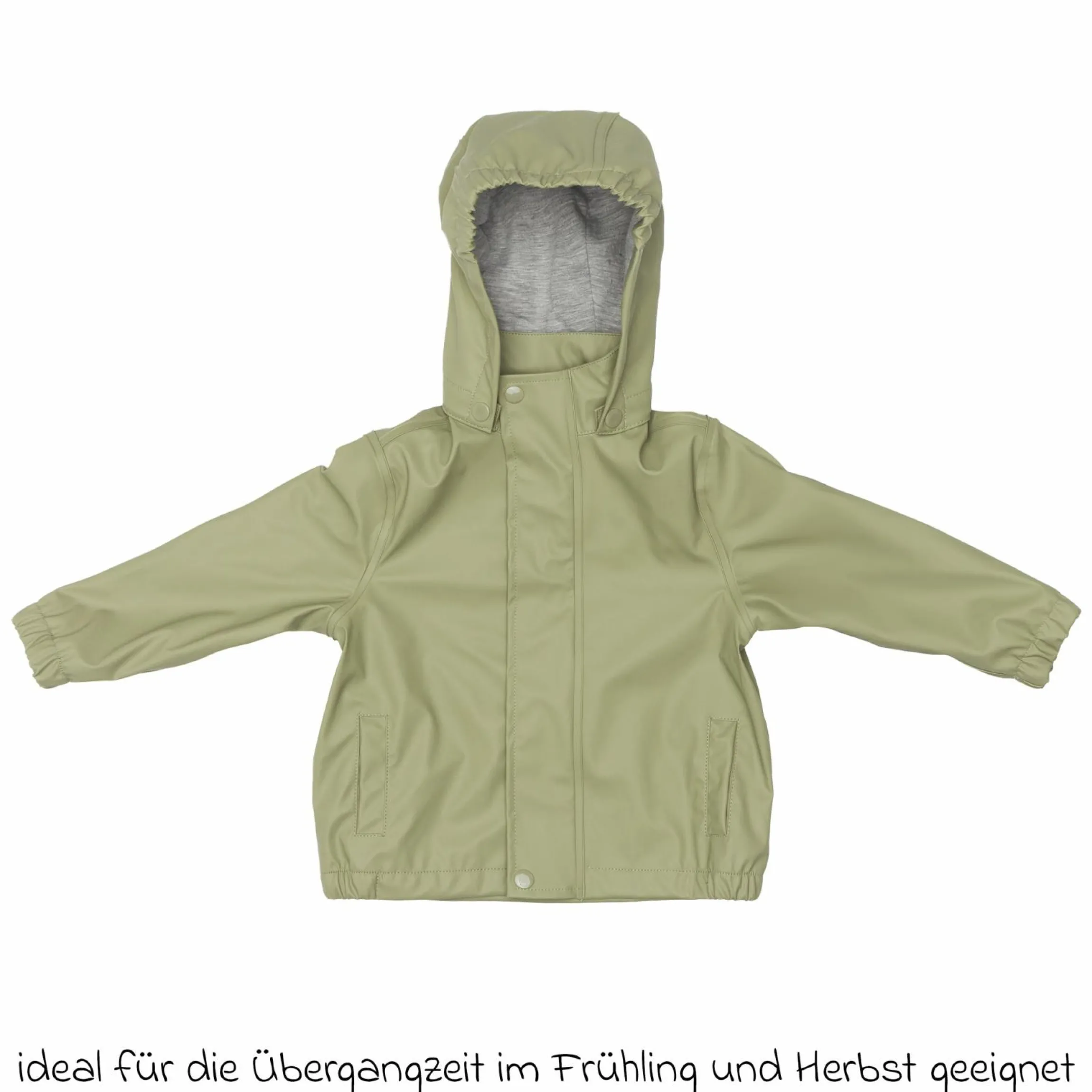 Regenjacke windicht, wasserabweisend, atmungsaktiv mit Kapuze und versiegelten Nähten - Salbei - Gr. 98/104