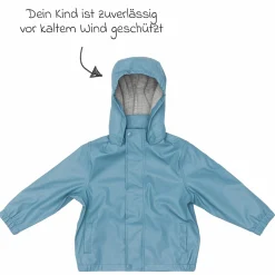 Regenjacke windicht, wasserabweisend, atmungsaktiv mit Kapuze und versiegelten Nähten - Blau - Gr. 98/104