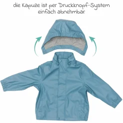 Regenjacke windicht, wasserabweisend, atmungsaktiv mit Kapuze und versiegelten Nähten - Blau - Gr. 98/104