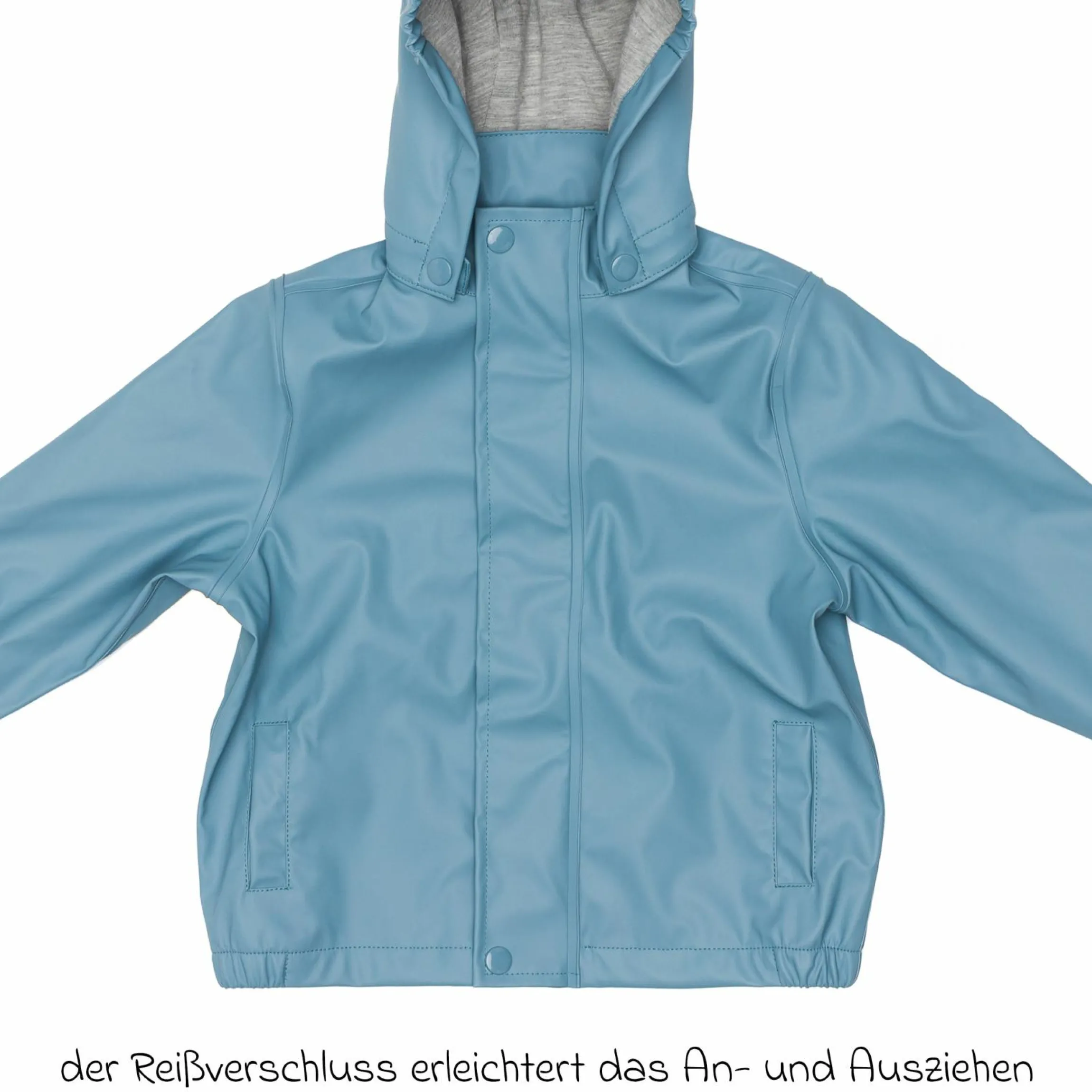 Regenjacke windicht, wasserabweisend, atmungsaktiv mit Kapuze und versiegelten Nähten - Blau - Gr. 98/104