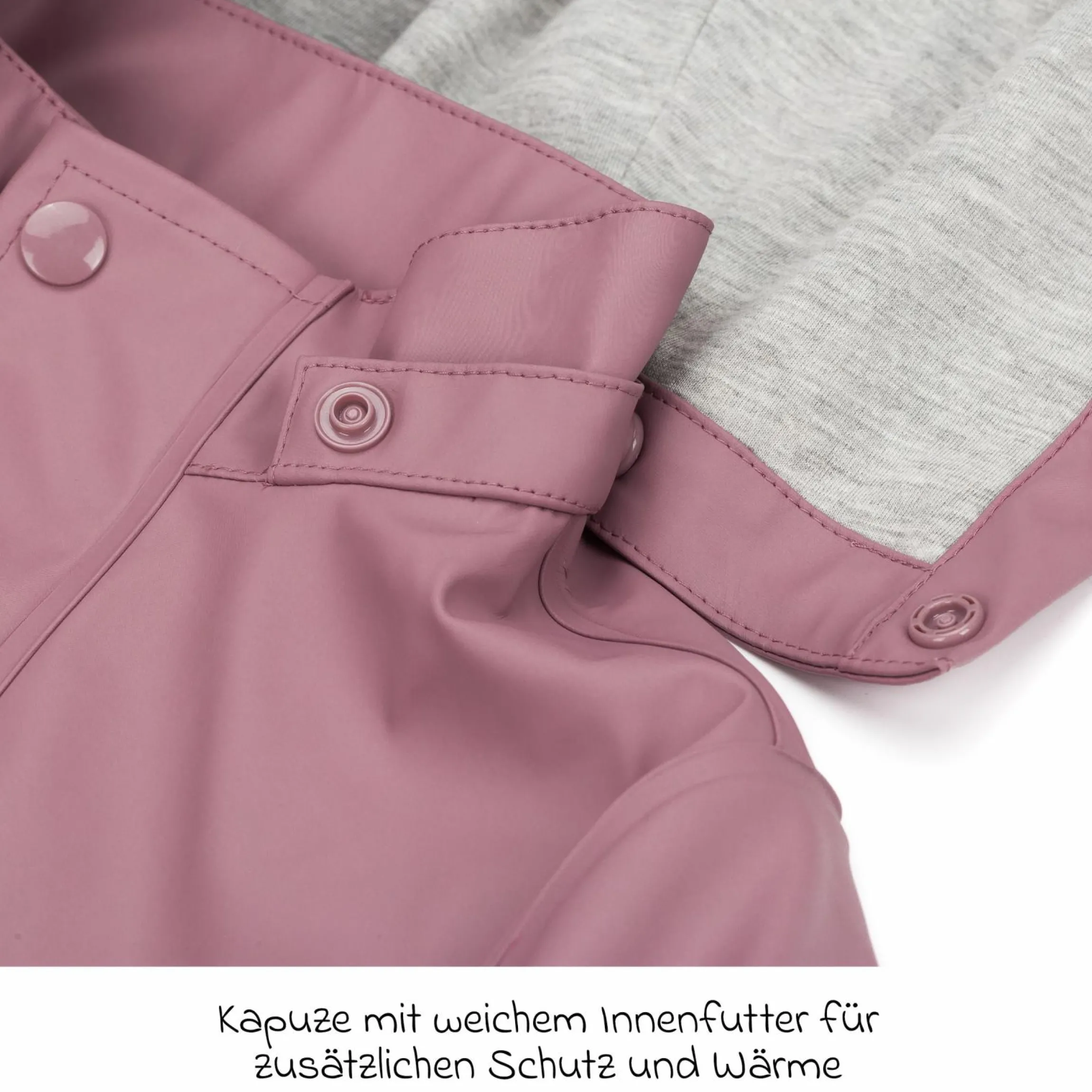 Regenjacke windicht, wasserabweisend, atmungsaktiv mit Kapuze und versiegelten Nähten - Rose - Gr. 98/104