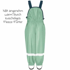 Regen-Latzhose mit Fleecefutter - Grün - Gr. 92