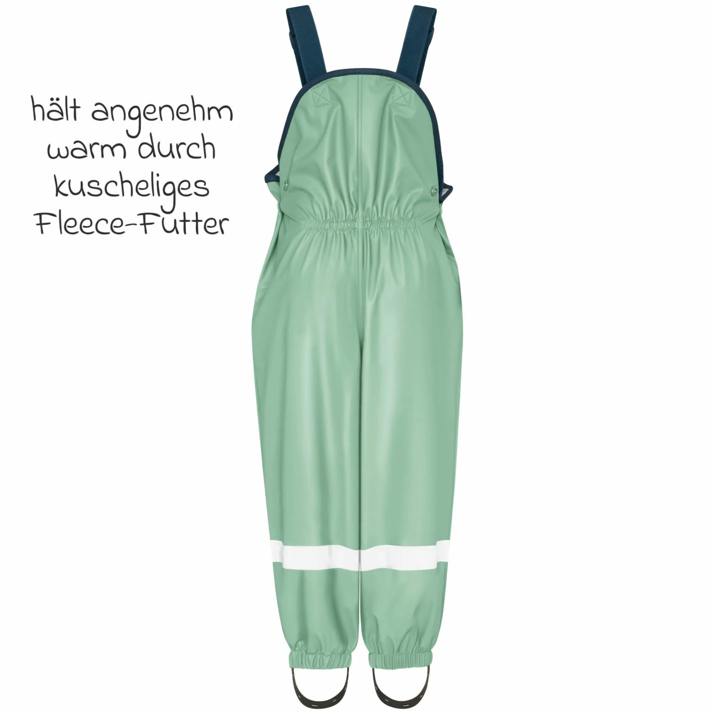 Regen-Latzhose mit Fleecefutter - Grün - Gr. 92