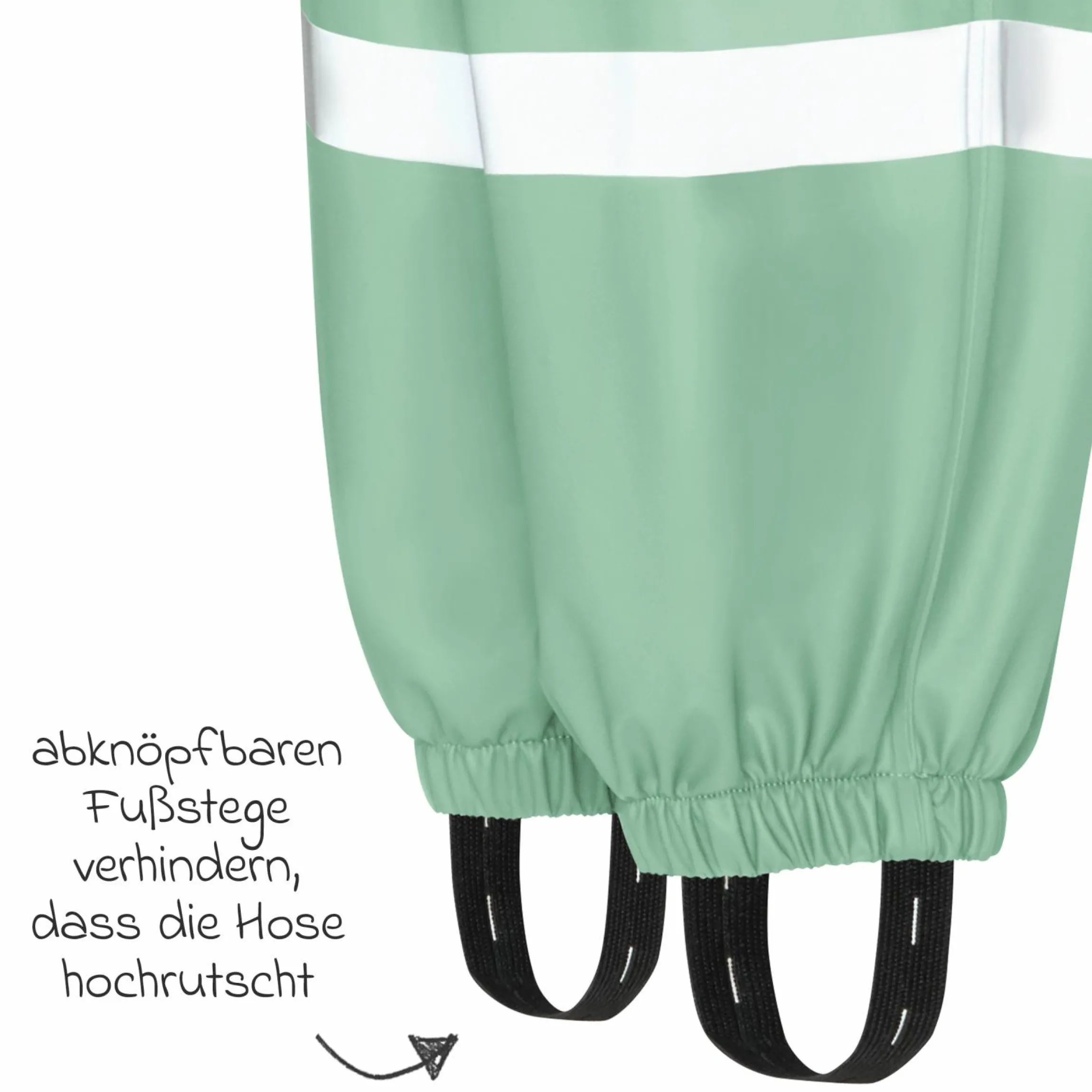 Regen-Latzhose mit Fleecefutter - Grün - Gr. 92