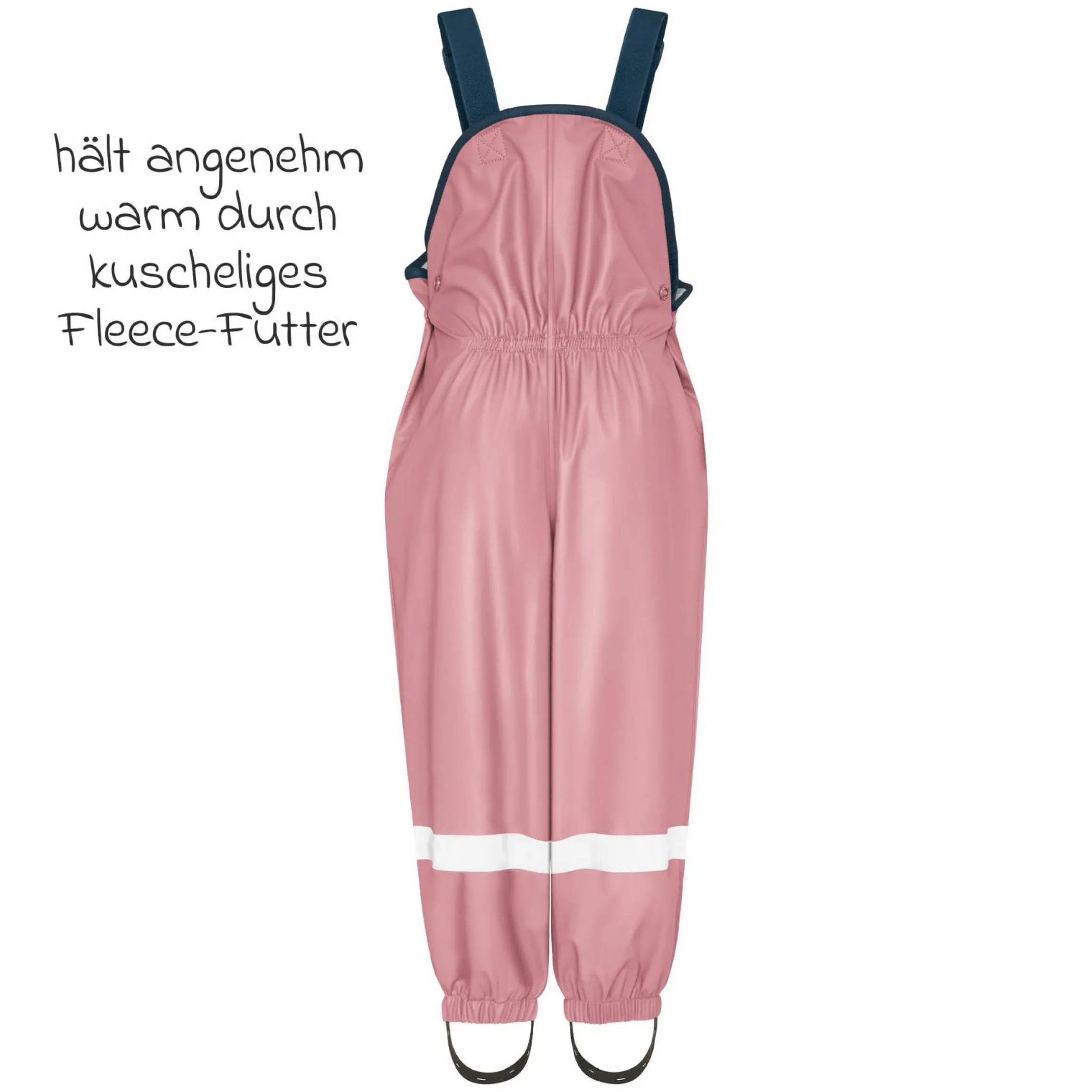 Regen-Latzhose mit Fleecefutter - Rosa - Gr. 92