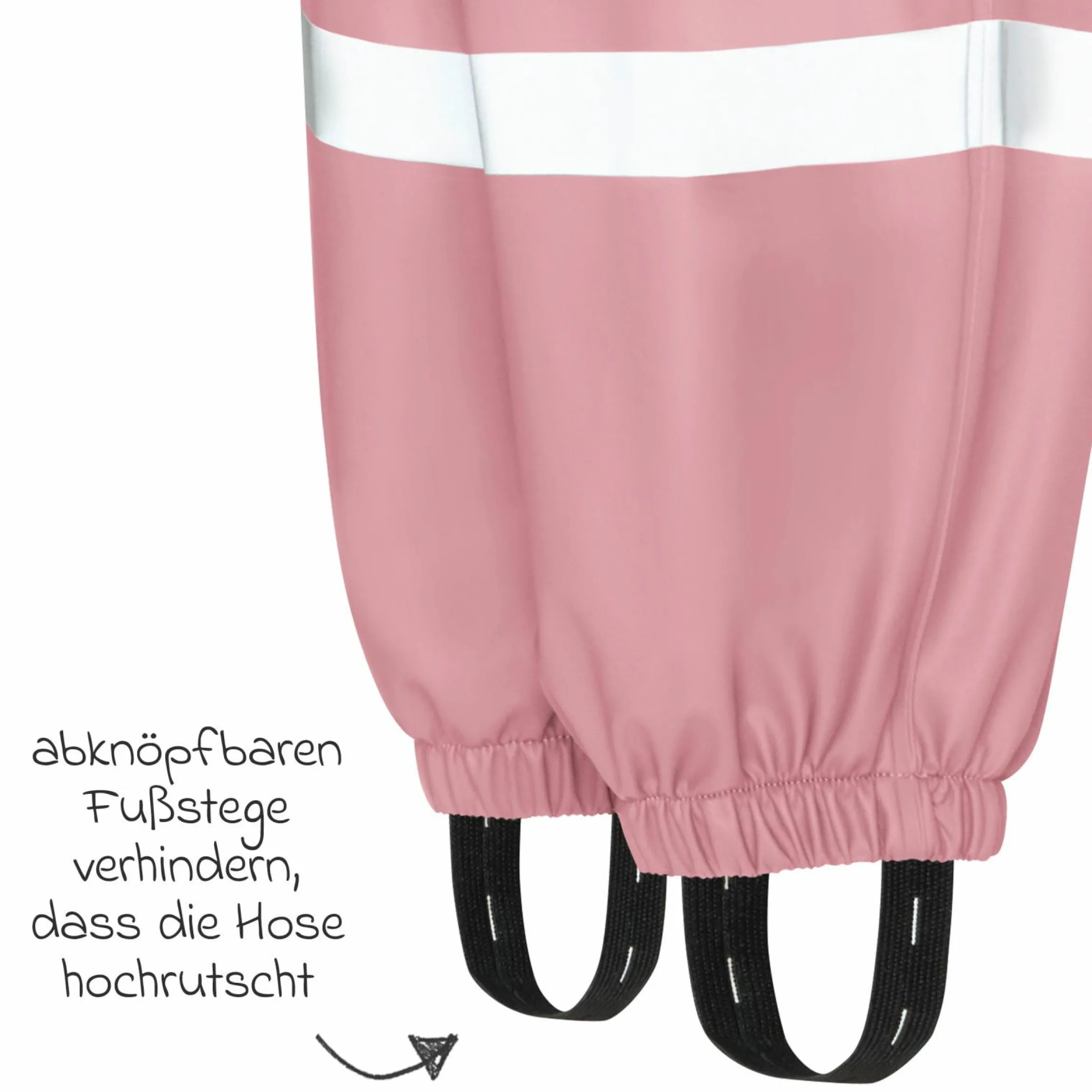 Regen-Latzhose mit Fleecefutter - Rosa - Gr. 92
