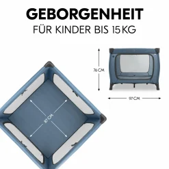 Reisebett & Laufgitter Sleep N Play SQ Set mit Komfort-Matratze + Insektenschutz + Buch
