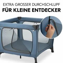 Reisebett & Laufgitter Sleep N Play SQ Set mit Komfort-Matratze + Insektenschutz + Buch