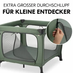 Reisebett & Laufgitter Sleep N Play SQ Set mit Komfort-Matratze + Insektenschutz + Buch