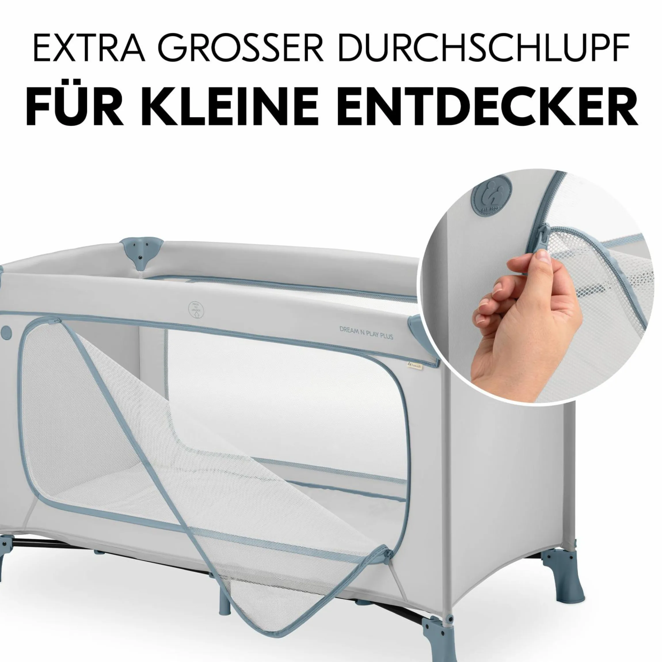 Reisebett Dream N Play Plus (mit seitlichem Einstieg) - Dusty Blue