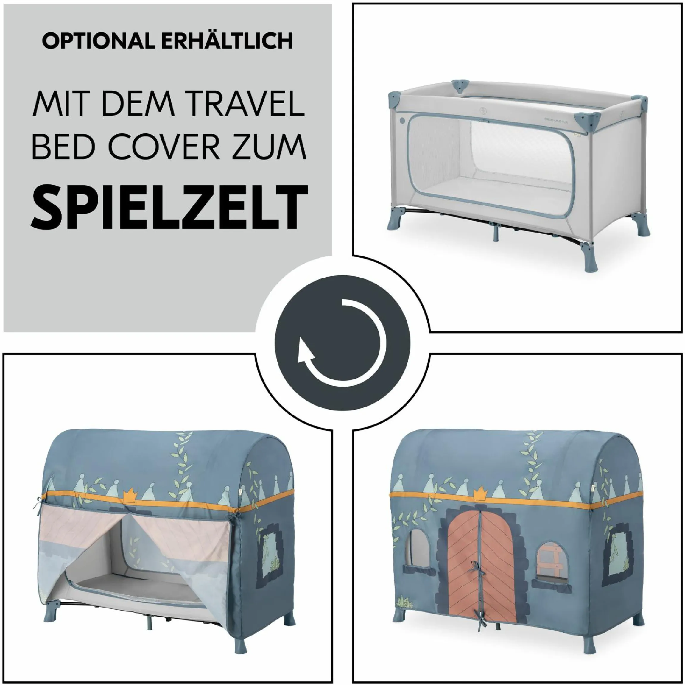 Reisebett Dream N Play Plus (mit seitlichem Einstieg) - Dusty Blue