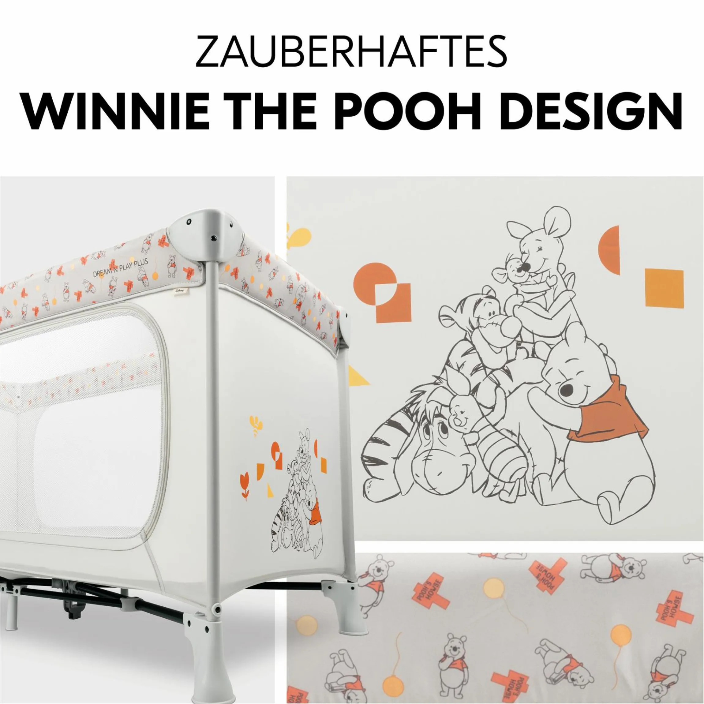 Reisebett Dream N Play Plus - Pooh Friends - Beige