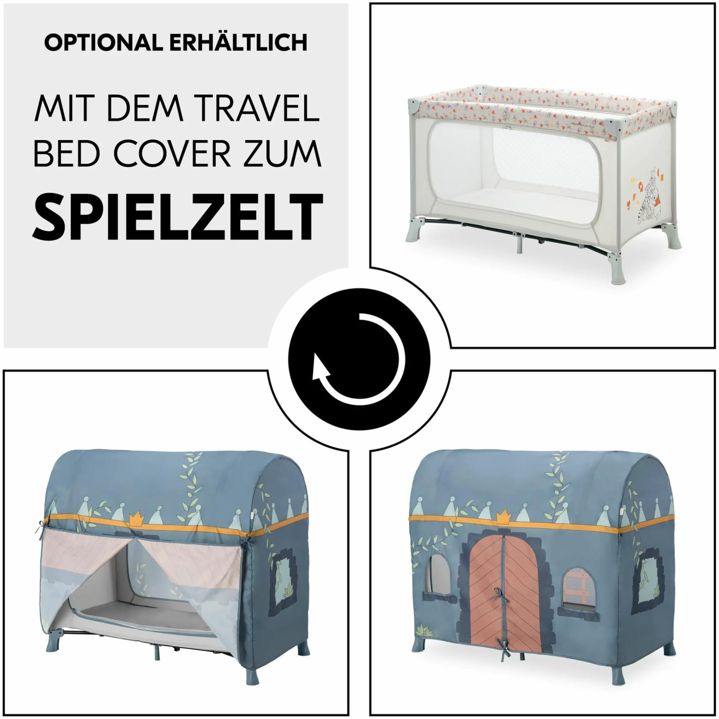 Reisebett Dream N Play Plus - Pooh Friends - Beige
