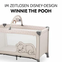 Reisebett Dream`n Play Go - mit Rollen und Spielbogen - Disney - Pooh Rainbow Beige