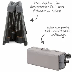 Reisebett FoldLite ab Geburt - 3 Jahre nur 6,78 kg leicht inkl. Transporttasche - Shadow - Kollektion 2025