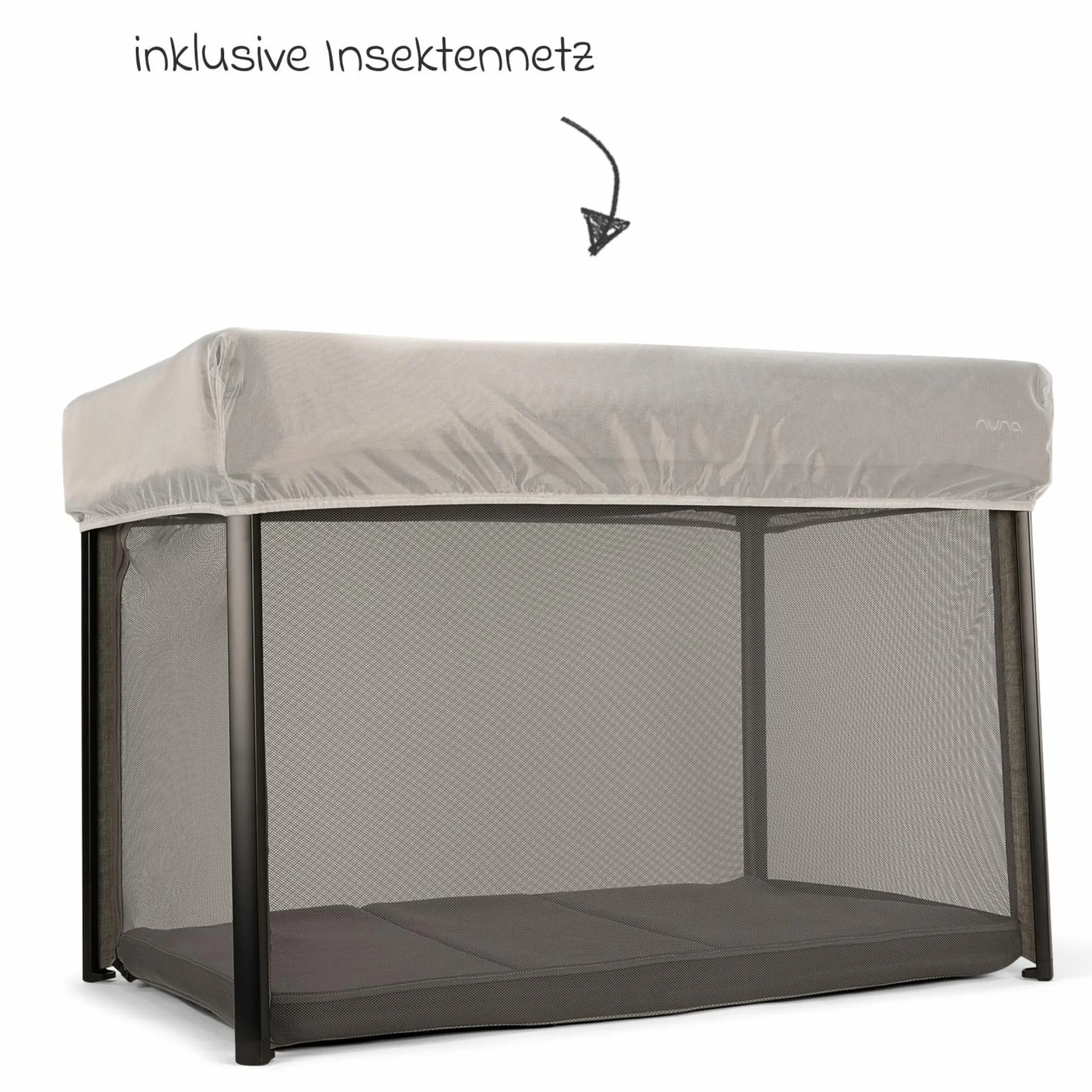 Reisebett PAAL ab Geburt - 15 kg klappbar inkl. Matratze, Tragetasche & Insektenschutz - Granite - Kollektion 2025