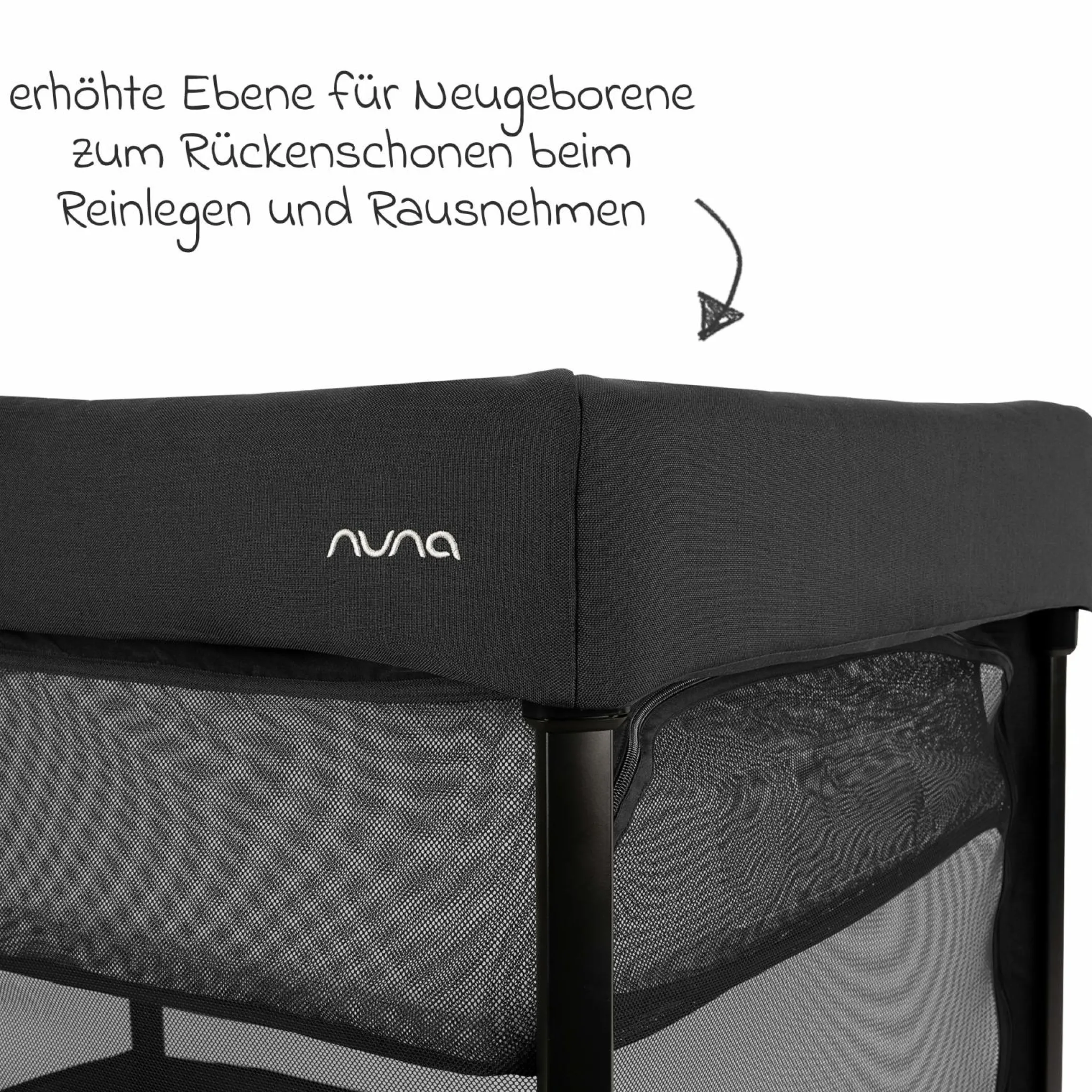 Reisebett PAAL ab Geburt - 15 kg klappbar inkl. Matratze, Tragetasche & Insektenschutz - Caviar - Kollektion 2025