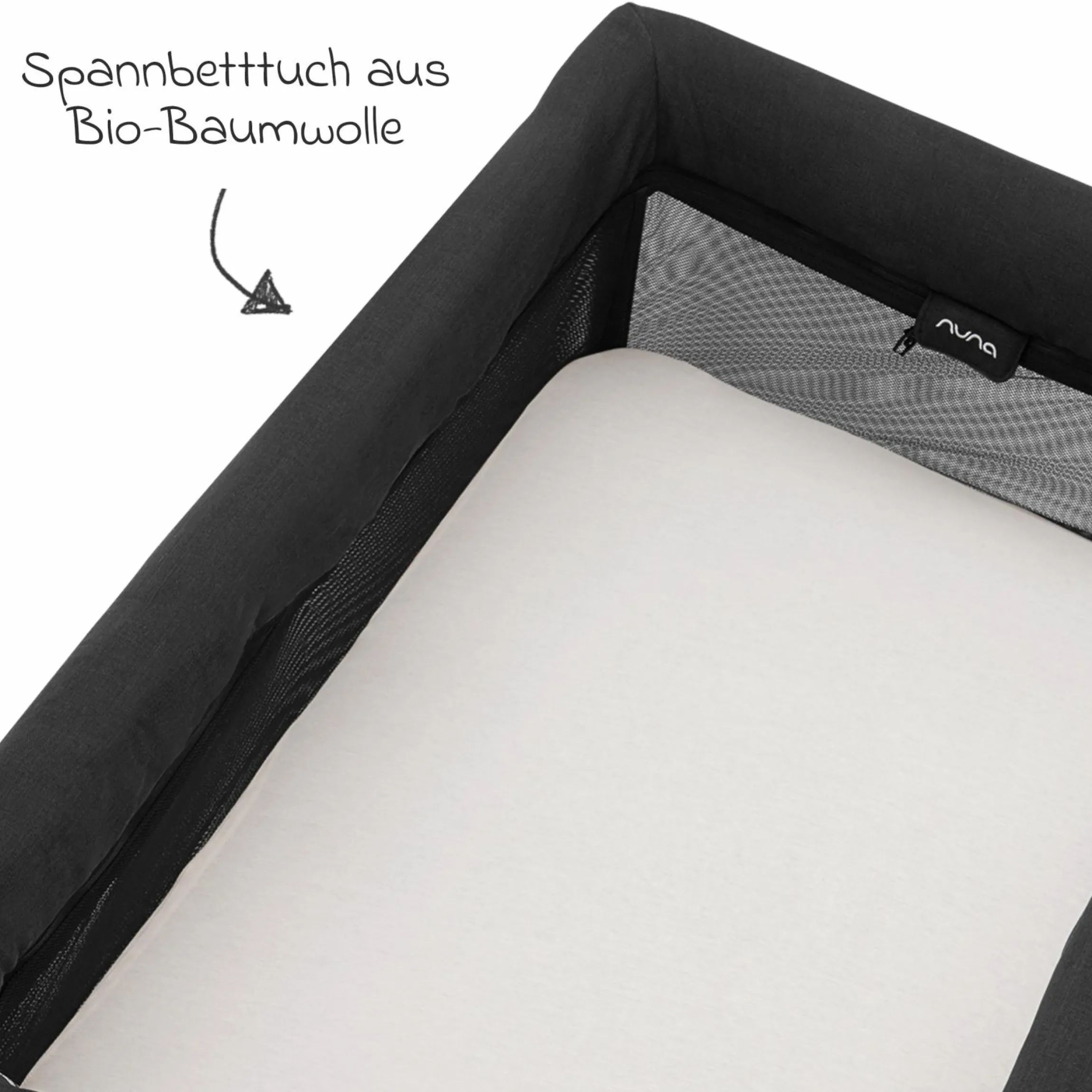 Reisebett PAAL ab Geburt - 15 kg klappbar inkl. Matratze, Tragetasche & Insektenschutz - Caviar - Kollektion 2025