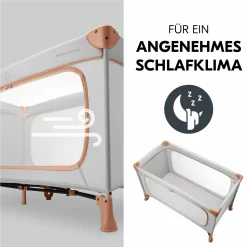 Reisebett Set Dream N Play Plus inkl. Alvi Reisebett-Matratze & Insektenschutz - Dusty Cork