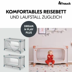 Reisebett Set Dream N Play Plus inkl. Alvi Reisebett-Matratze & Insektenschutz - Dusty Blue