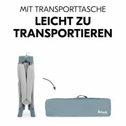 Reisebett Set Dream N Play Plus inkl. Alvi Reisebett-Matratze & Insektenschutz - Dusty Blue