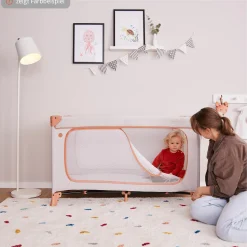 Reisebett Set Dream N Play Plus inkl. Alvi Reisebett-Matratze & Insektenschutz - Dusty Blue