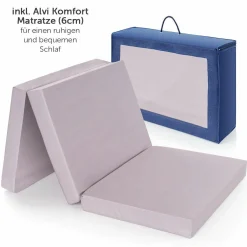 Reisebett Set Dream'n Play - mit Alvi Reisebett Matratze Komfort (schadstoffgeprüft, faltbar, 6 cm Höhe) - Waterblue