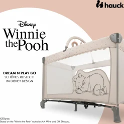 Reisebett Set Dream`n Play Go inkl. Alvi Reisebett-Matratze & Insektenschutz - Disney - Pooh Rainbow Beige