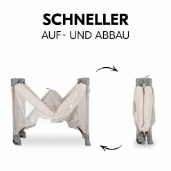 Reisebett Set Dream`n Play Go inkl. Alvi Reisebett-Matratze & Insektenschutz - Disney - Pooh Rainbow Beige