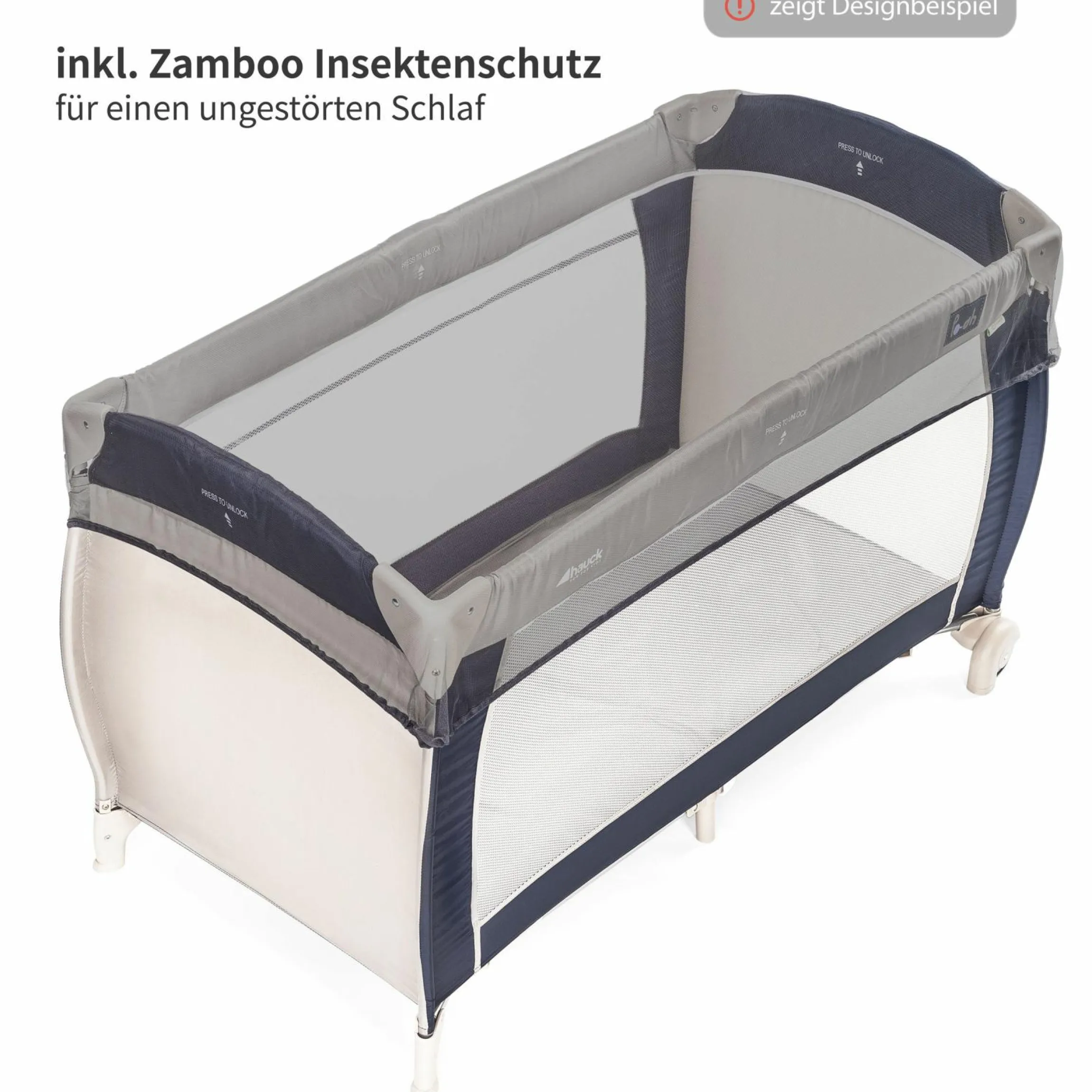 Reisebett Set Dream'n Play inkl. Alvi Reisebett Matratze & Insektenschutz - Beige