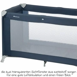 Reisebett Set Soft Dreams ab Geburt bis 15 kg mit Alvi Reisebett-Matratze, Insektenschutz & Transporttasche - Navy Blue