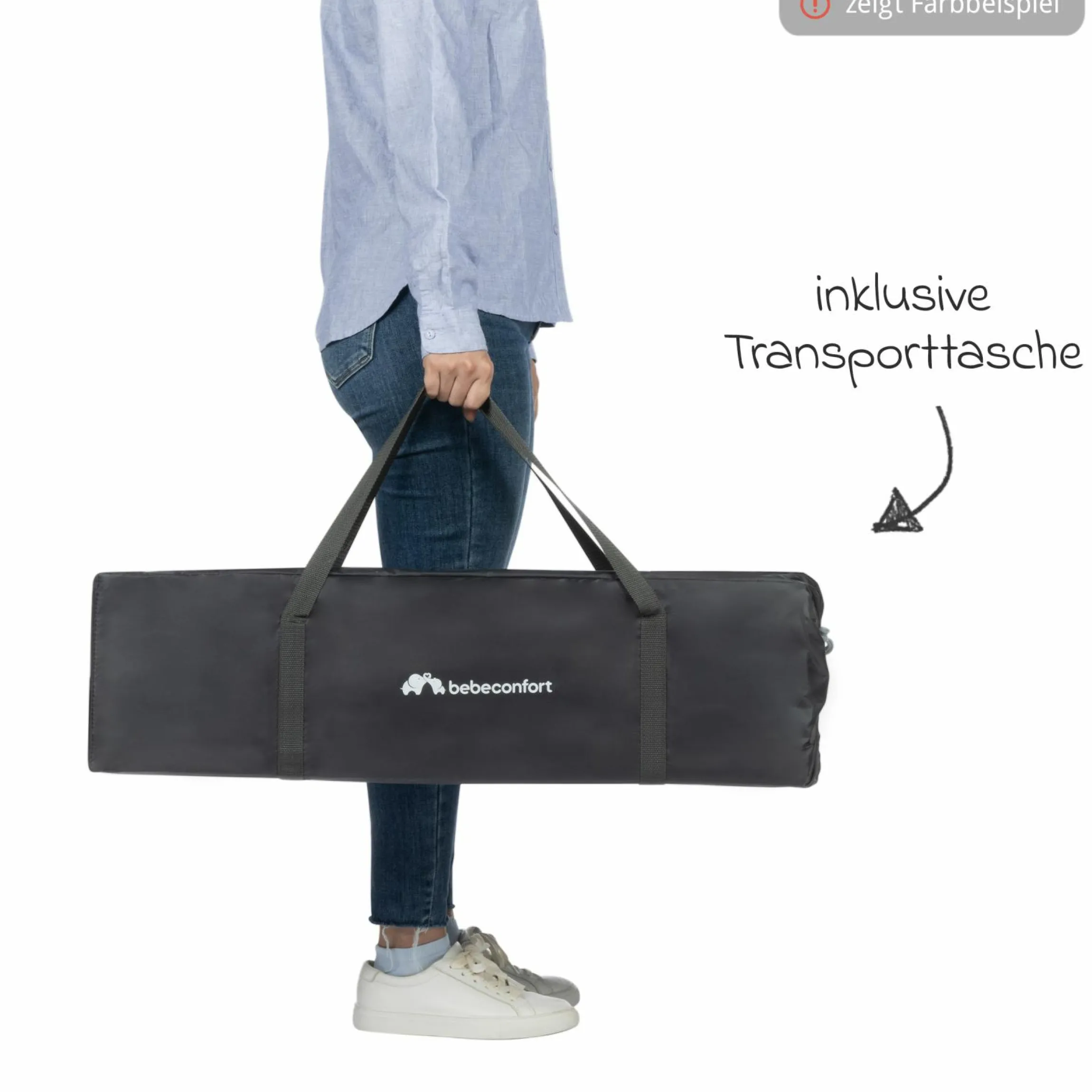 Reisebett Set Soft Dreams ab Geburt bis 15 kg mit Alvi Reisebett-Matratze, Insektenschutz & Transporttasche - Navy Blue