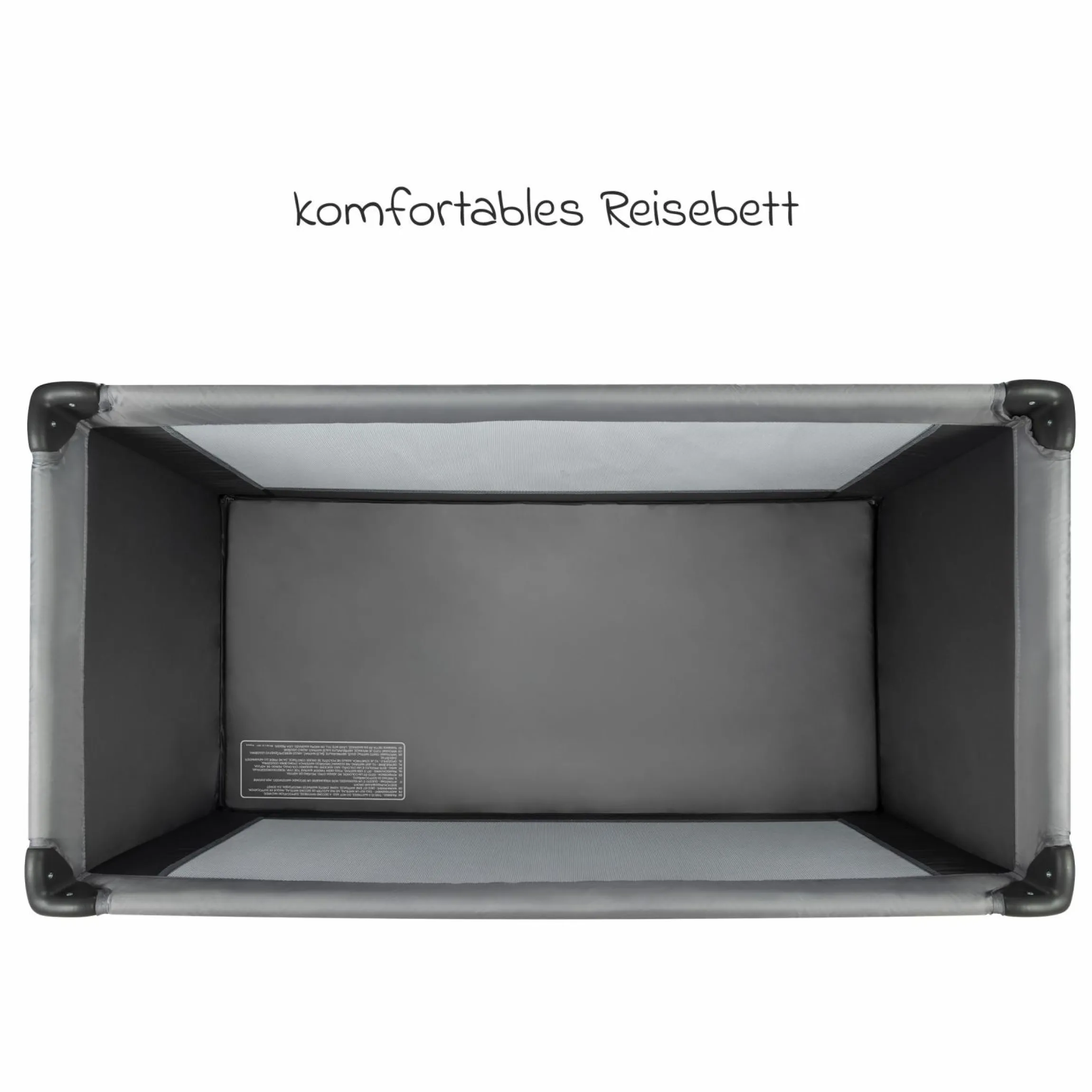 Reisebett Set Soft Dreams ab Geburt bis 15 kg mit Alvi Reisebett-Matratze, Insektenschutz & Transporttasche - Tinted Graphite
