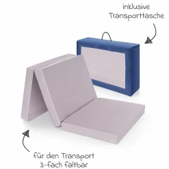 Reisebett Set Soft Dreams ab Geburt bis 15 kg mit Alvi Reisebett-Matratze, Insektenschutz & Transporttasche - Tinted Graphite