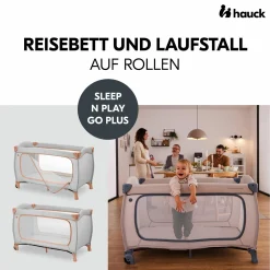 Reisebett Sleep N Play Go Plus (mit Rollen und seitlichem Einstieg) - Dusty Cork