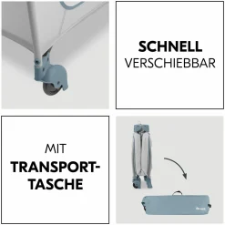 Reisebett Sleep N Play Go Plus (mit Rollen und seitlichem Einstieg) - Dusty Blue