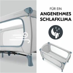 Reisebett Sleep N Play Go Plus (mit Rollen und seitlichem Einstieg) - Dusty Blue