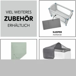 Reisebett Sleep N Play Go Plus (mit Rollen und seitlichem Einstieg) - Dusty Blue