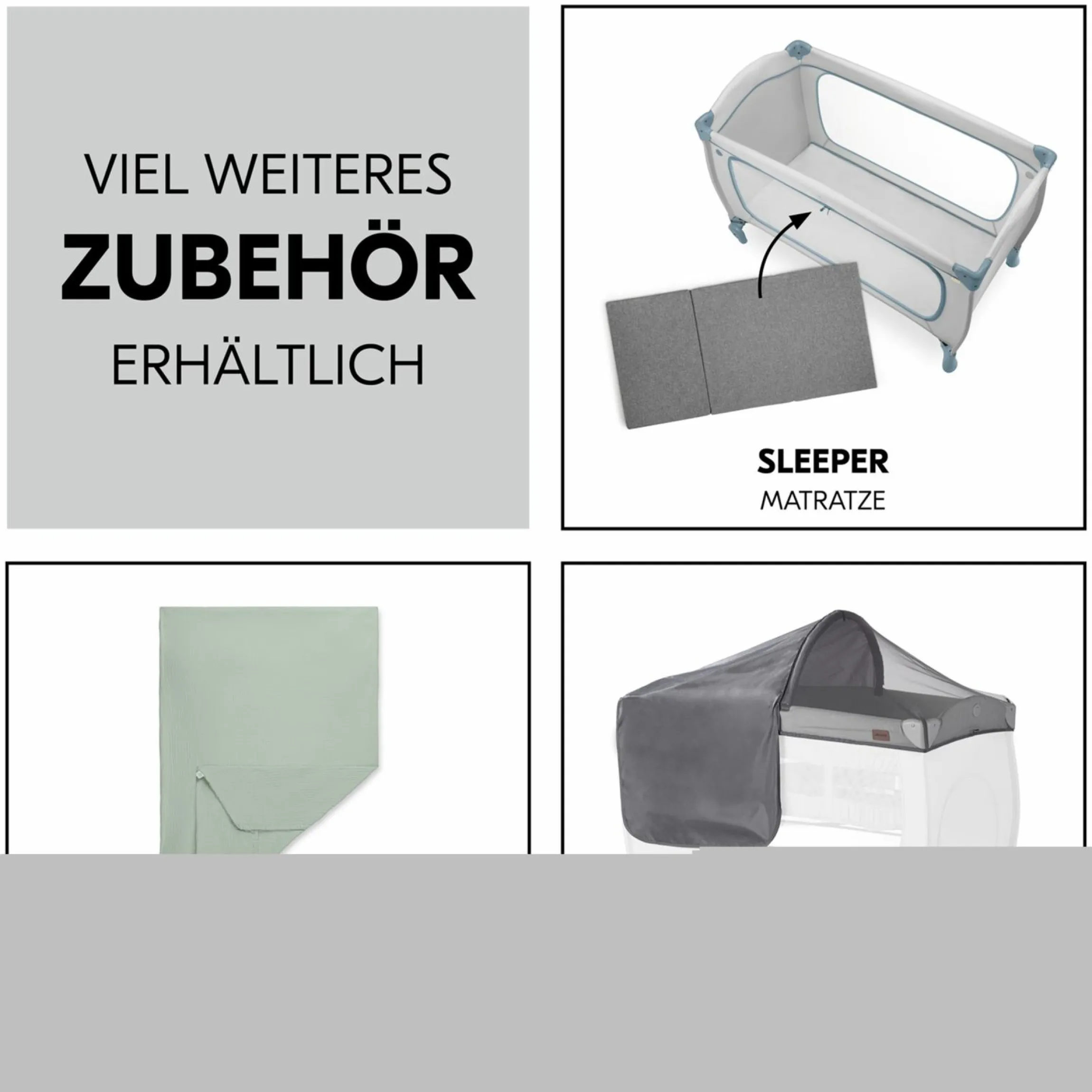Reisebett Sleep N Play Go Plus (mit Rollen und seitlichem Einstieg) - Dusty Blue