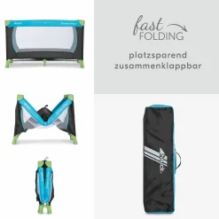 Reisebett Sparset - Dream N Play inkl. Alvi Reisebett-Matratze + Insektenschutz + Buch 