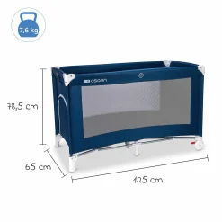 Reisebett Travel mit seitlichem Einstieg inkl. Transportasche 120 x 60 cm - Royal Blau