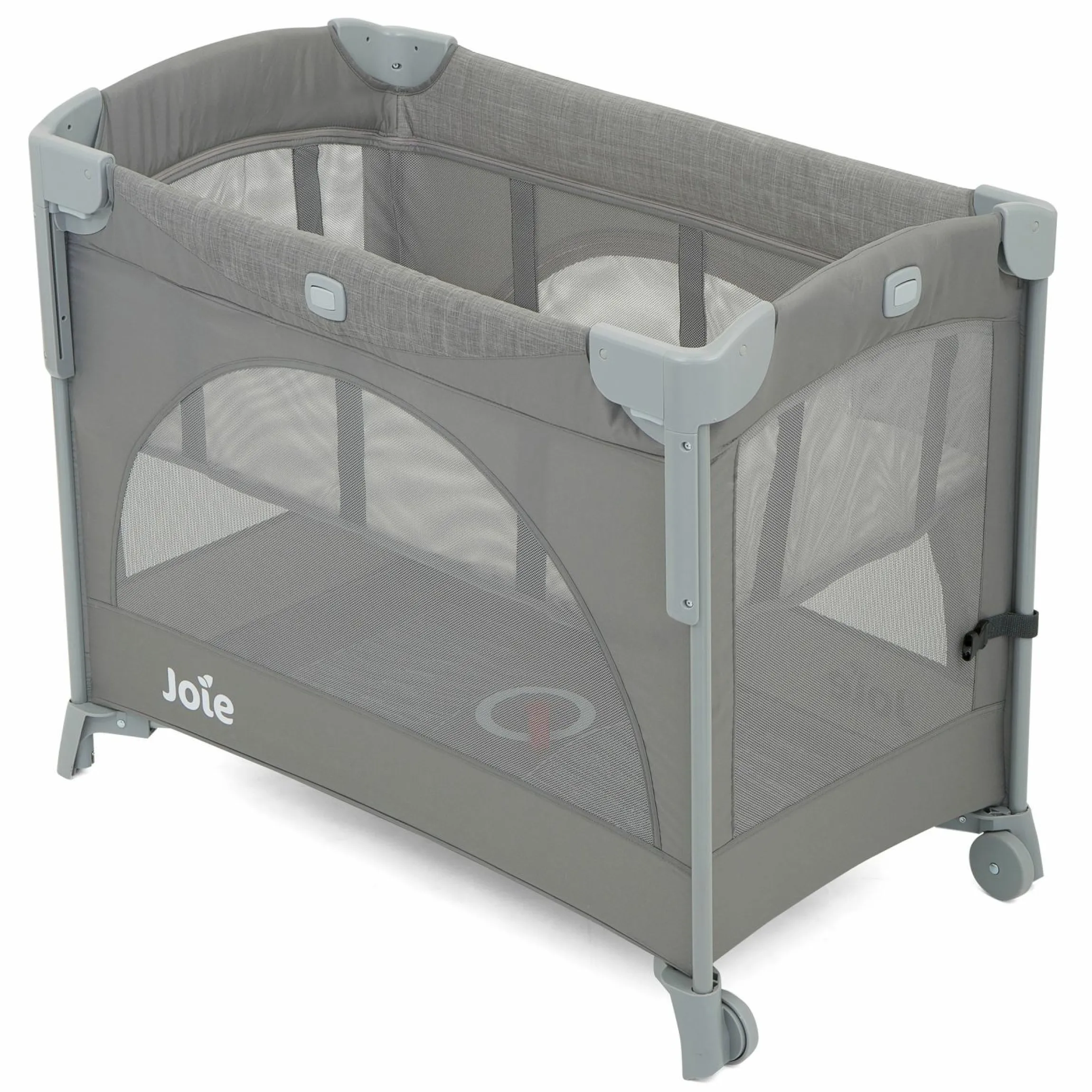 Reisebett und Beistellbett Kubbie Sleep ab Geburt-15 kg inkl. Matratze, Transporttasche & Gurtsystem - Foggy Gray - Kollektion 2025